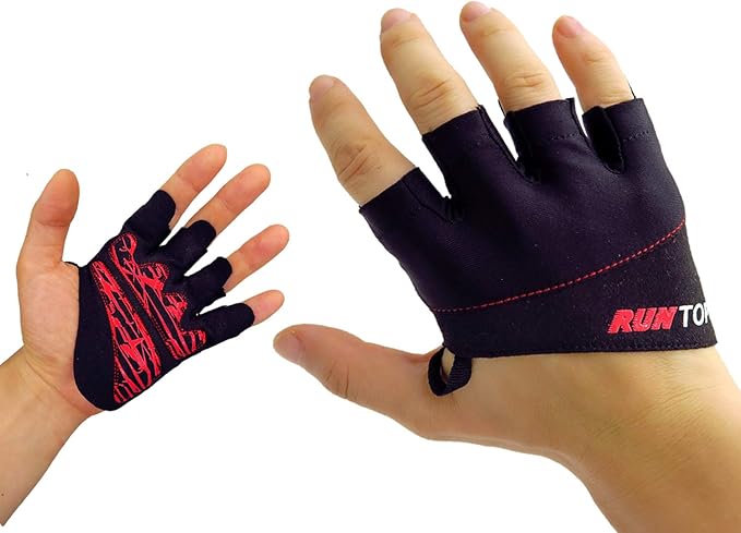 Workout Gloves Weight Lifting Grips with Silicon Padding by RUNTOP - Exercise Gloves Perfect for Women Men Cross Fitness Training WODS Weightlifting Bodybuilding Powerlifting Gym Fitness