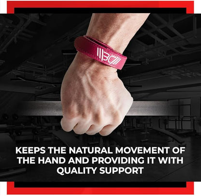 WARM BODY COLD MIND Leather Wrist Wraps for Weightlifting, Powerlifting, Gym – Heavy Duty Wrist Straps for Strength Training, for Men & Women