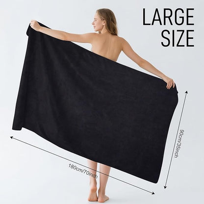 SUNLAND Microfiber Gym Bath Towel Ultra Soft Travel Camping Towel Super Absorbent Swimming Sport Towels with Carry Bag for Adults and Children