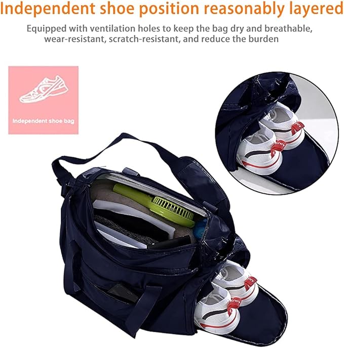 Sports Gym Luggage Travel Bag for Men and Women, Sports Gym Bag, Exercise Duffel Bag, Large Capacity and Light to Carry, Waterproof and Dirt-resistant Foldable Travel Bag ,Gear Blue