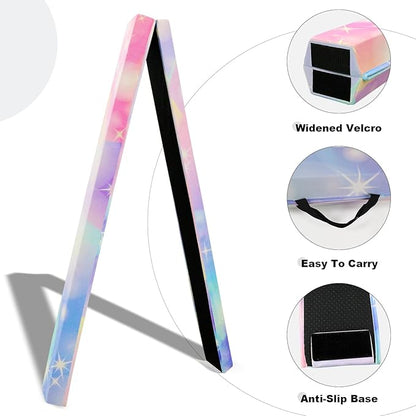 8FT/9.5FT Folding Balance Beam, Portable Gymnastics Beam Equipment with Non Slip Rubber Base & Suede Cover for Training/Practice/Professional Home Exercise