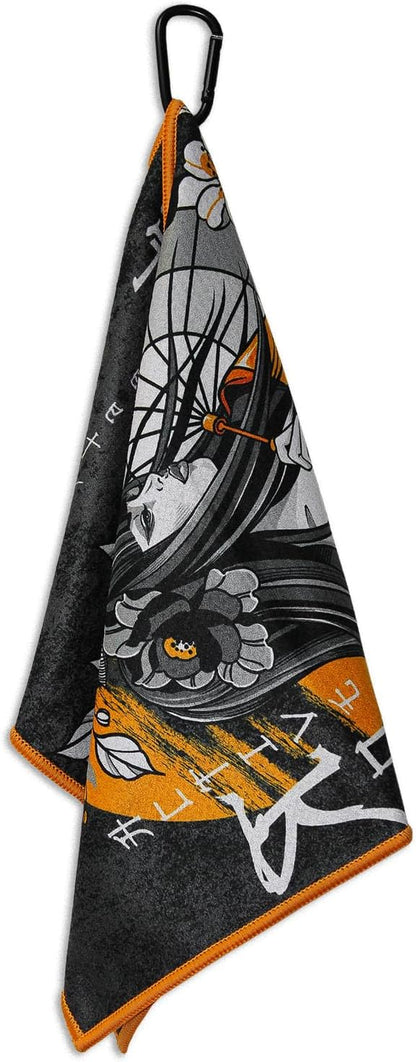 RokFit Gym & Golf Towel – Multi-Use, Quick-Dry, Durable Utility Towel with Bold Graphic and Carabiner Clip (RokFit X Blondie)