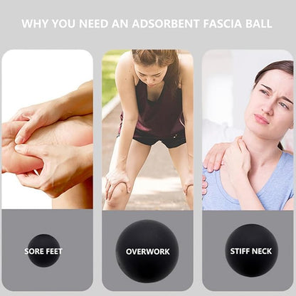 Set of 3 Massage Balls of Different Sizes, Therapy Ball for Muscle Relief and Yoga Relaxation, Massage Ball for Back,Hands and Feet (Black)