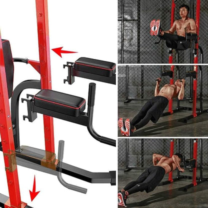 ZENOVA Pull Up Bar Station Power Tower, Adjustable Height Dip Bar for Home Gym Multi-Function Strength Training Workout Equipment