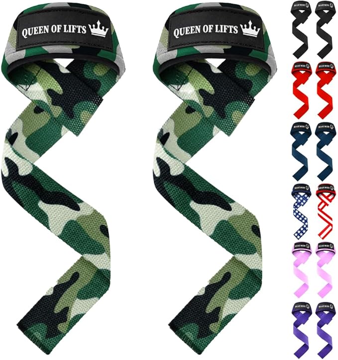TECEUM Lifting Straps for Weightlifting Gym Strength Training - Wrist Straps with Neoprene Padded Cotton - Men & Women – Ideal for Powerlifting, Bodybuilding & Deadlifts
