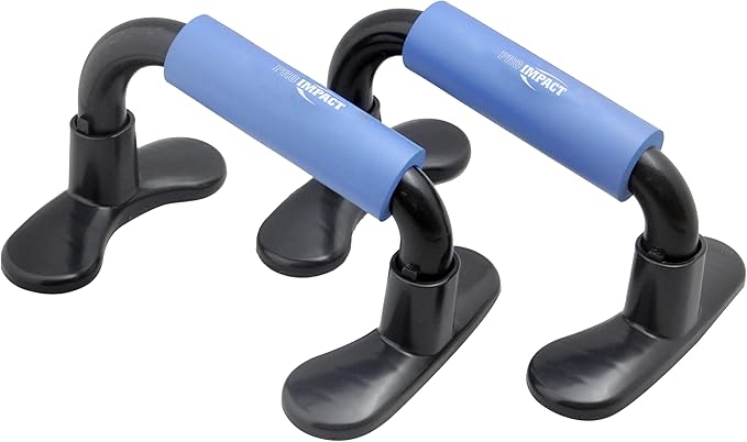 Pro Impact Push Up Handles with Non-Slip Foam Grips - Portable, Durable, Lightweight Push-Up Bars for Home Gym, Strength Training, Core Exercises, Dips, V-Sits, Shoulders & Back Workout