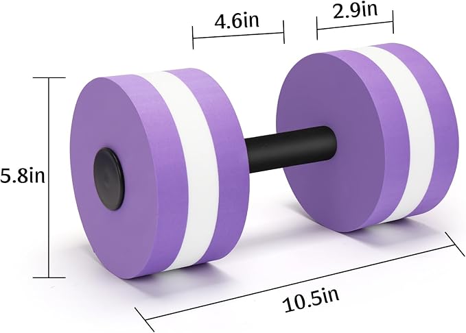 Carperipher Water Aerobics Set for Aquatic Exercise, Pool Fitness Equipment Foam Water Dumbbell Set, New Upgrade Aquatic Dumbbells and Foam Swim Aquatic Cuffs, Water Workout Fitness Tool