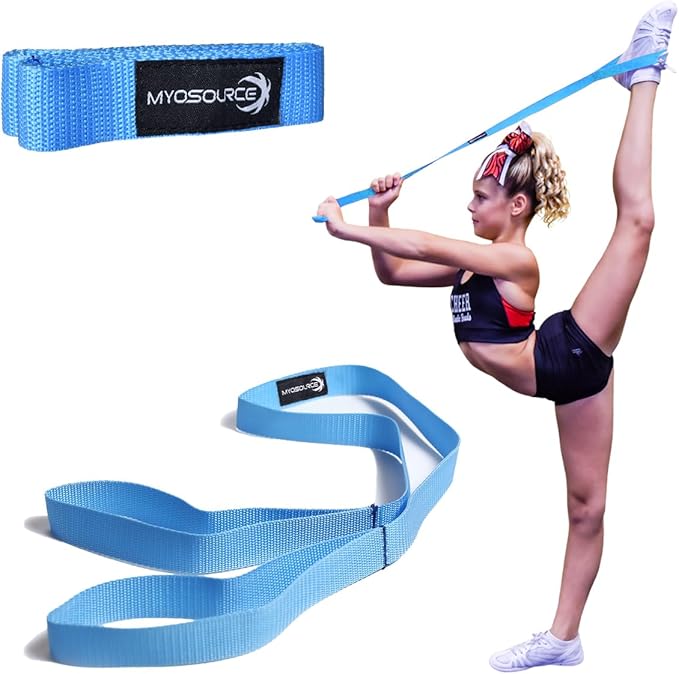 Myosource Kinetic Bands Cheerleading Flexibility Stunt Strap - Improve Stretching and Stunts for Cheer Dance Gymnastics & Physical Therapy – Stocking Stuffers Present for Kids Girls Adults - 12 Colors