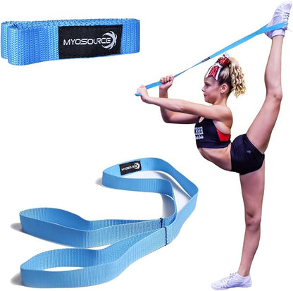 Myosource Kinetic Bands Cheerleading Flexibility Stunt Strap - Improve Stretching and Stunts for Cheer Dance Gymnastics & Physical Therapy – Stocking Stuffers Present for Kids Girls Adults - 12 Colors