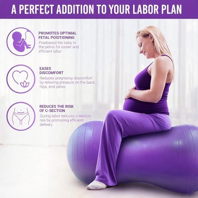 Exercise Stability Peanut Yoga Ball with Pump, Ball Plug, Used for Kids, Gym, Birthing for Pregnancy