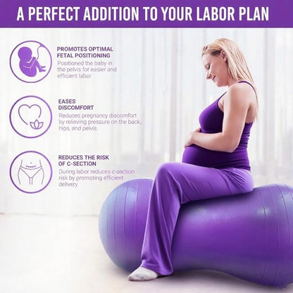 Exercise Stability Peanut Yoga Ball with Pump, Ball Plug, Used for Kids, Gym, Birthing for Pregnancy