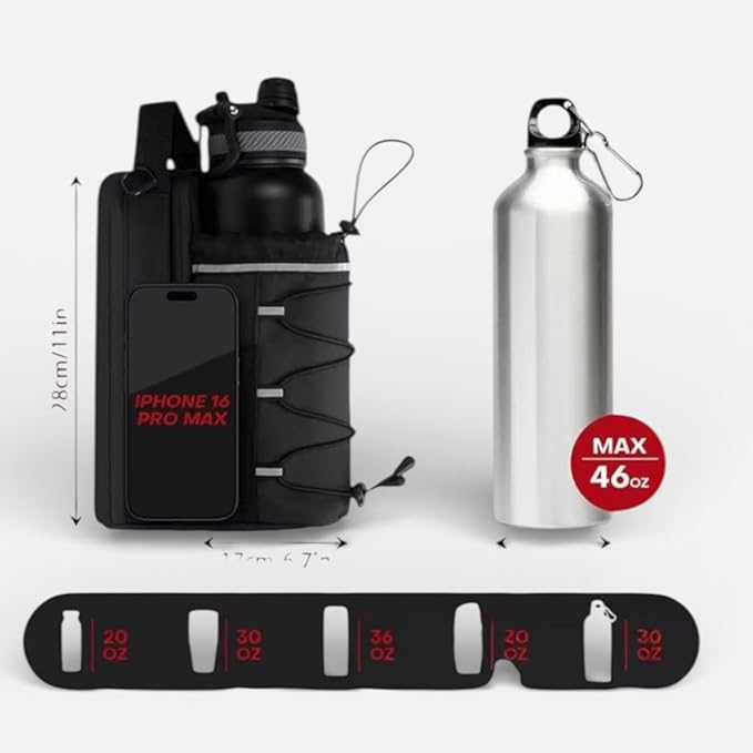 Magnetic Gym Bag Manetic Gym Sling Bag with Water Bottle Holder,Crossbody Magnetic Bottle Bag for Gym Workout Y Fitness Training 4KG Weigth Capacity, Sport for Men & Women,Small