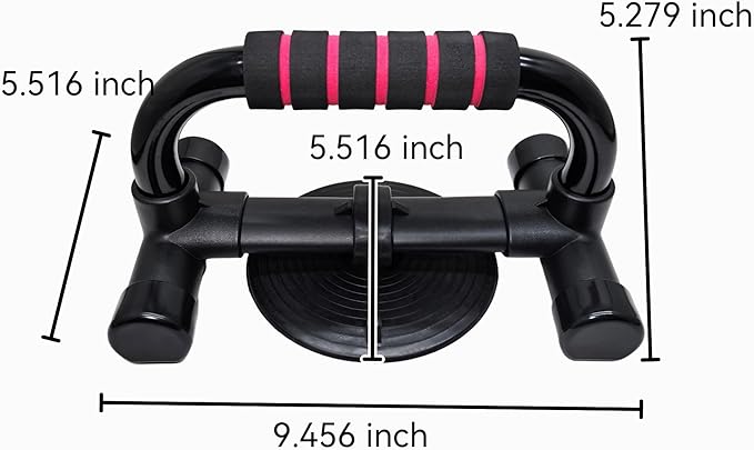 Push Up Stand with Suction Cup Base for Ultimate Anti-Slip Stability, Home Gym Equipment for Men & Women, Chest Workout with Comfort Foam Grips