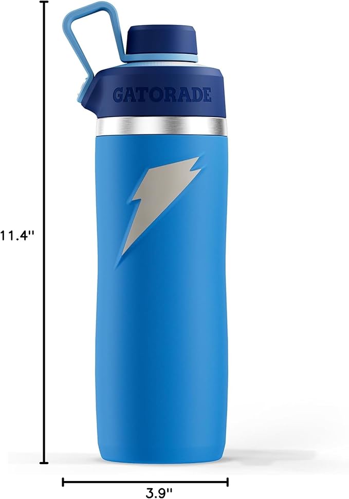 Gatorade 'Overtime' 32oz Stainless Steel Water Bottle, Twist Cap, Royal Blue/Navy