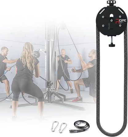 Endless Rope Trainer & Cable Pulley System for Home Gym - Adjustable Resistance Suspension Trainer with Premium Nylon Rope for Full-Body, Arm, Back, and Grip Exercise