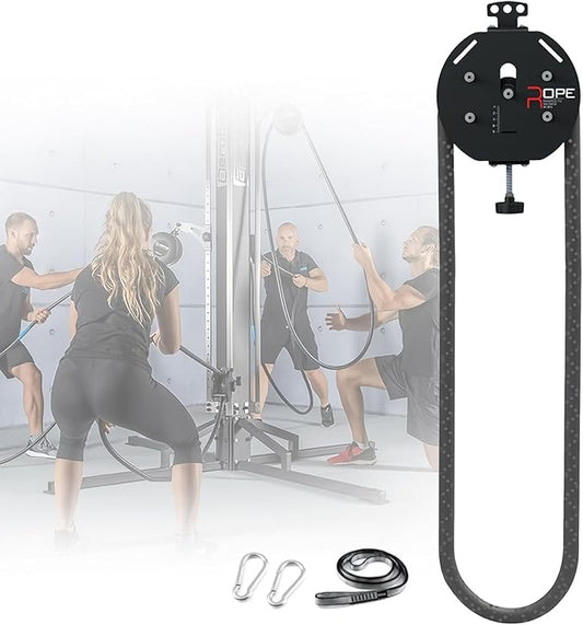 Endless Rope Trainer & Cable Pulley System for Home Gym - Adjustable Resistance Suspension Trainer with Premium Nylon Rope for Full-Body, Arm, Back, and Grip Exercise