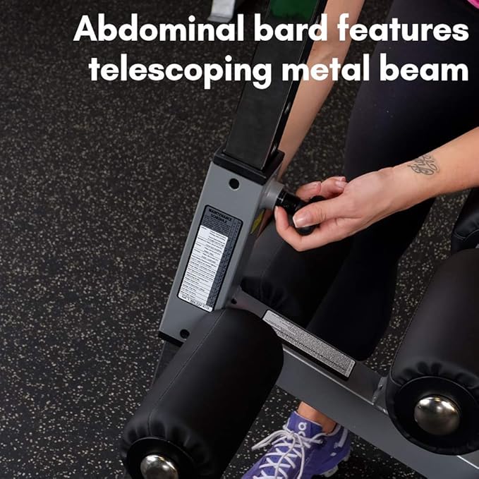 Body-Solid (GAB60B) Pro-Style Adjustable Ab Board - Abdominal crunch and sit-up bench designed for home or commercial gym, Black