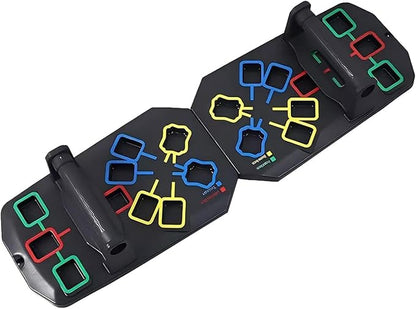 Push Up Board, 7 in 1 Multi-Functional Portable Foldable Push Up Bra,Professional Adjustable Home Workout Equipment Pushup Board for Fitness Accessories Strength Training Exercise Muscle Building (Black)