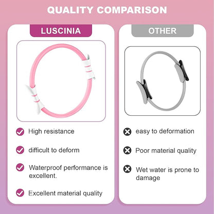 Luscinia Pilates Kit,Home Pilates Ring Kit for Women,Pilates Equipment Ring and Ball Set with Pilates Ring, Pilates Ball, Resistance Bands, Figure 8 Band & Accessories Pilates Starter Kit