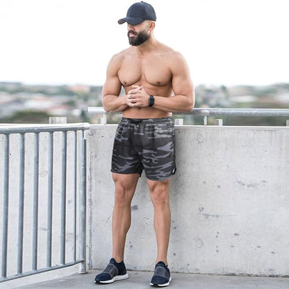 Surenow Mens Running Gym Shorts 3 Inch Breathable Lightweight Athletic Sport Shorts Training Workout Shorts with Pockets