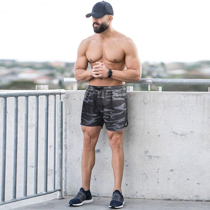 Surenow Mens Running Gym Shorts 3 Inch Breathable Lightweight Athletic Sport Shorts Training Workout Shorts with Pockets