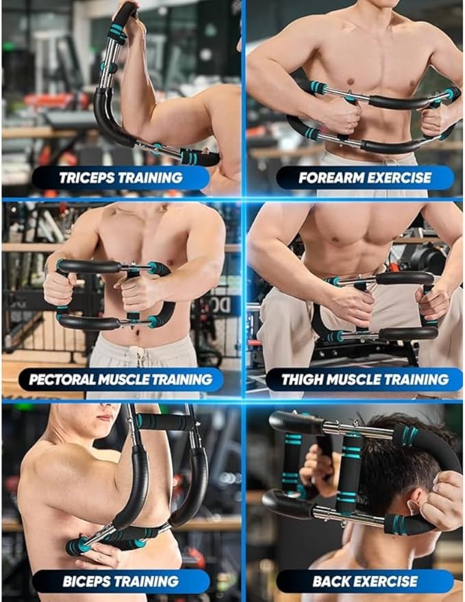 Twister Arm Trainer – Adjustable Resistance Power Twister Bar (60–110 lbs) for Chest, Arm, Shoulder & Forearm Strength Training – Portable Home Gym Equipment for Men & Women.
