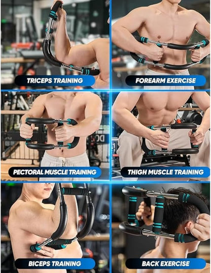 Twister Arm Trainer – Adjustable Resistance Power Twister Bar (60–110 lbs) for Chest, Arm, Shoulder & Forearm Strength Training – Portable Home Gym Equipment for Men & Women.