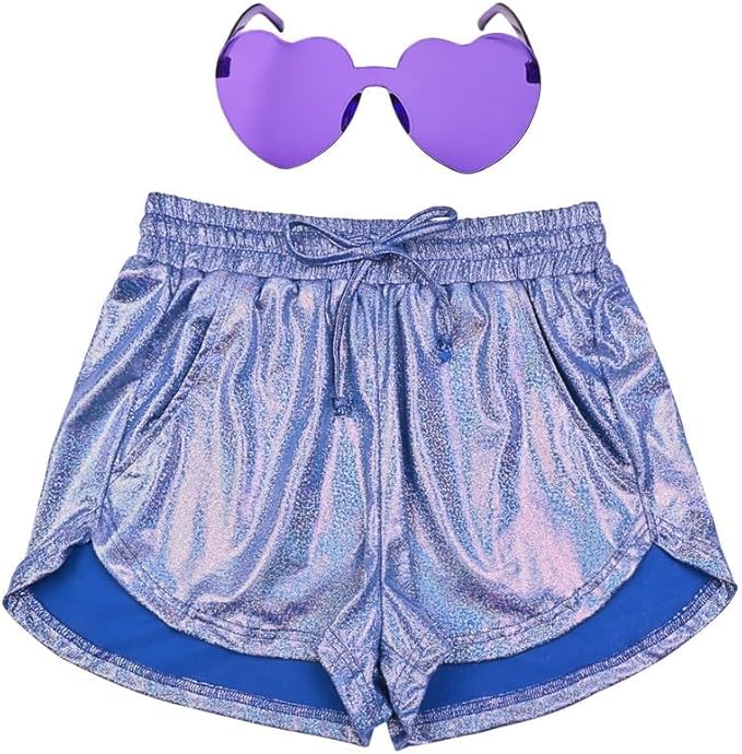 Perfashion Women's Metallic Shorts Summer Sparkly Hot Outfit Shiny Short Pants
