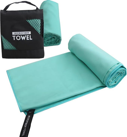 Microfiber Travel Towel, 16x32 Quick Dry Towel, Super Absorbent Camping Towels Lightweight, Beach Towels, Compact Sports Gym Fitness Towels for Sports, Shower, Backpacking, Bath (Lake Blue)