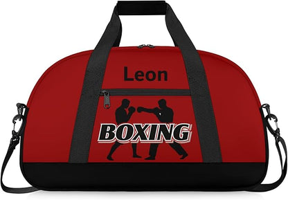 Custom Name Taekwondo Karate Duffle Bag for kids Boy Girls - Personalized Martial Arts Gear Bag, Water-Resistant Sparring Equipment Bag, Boxing Red Black