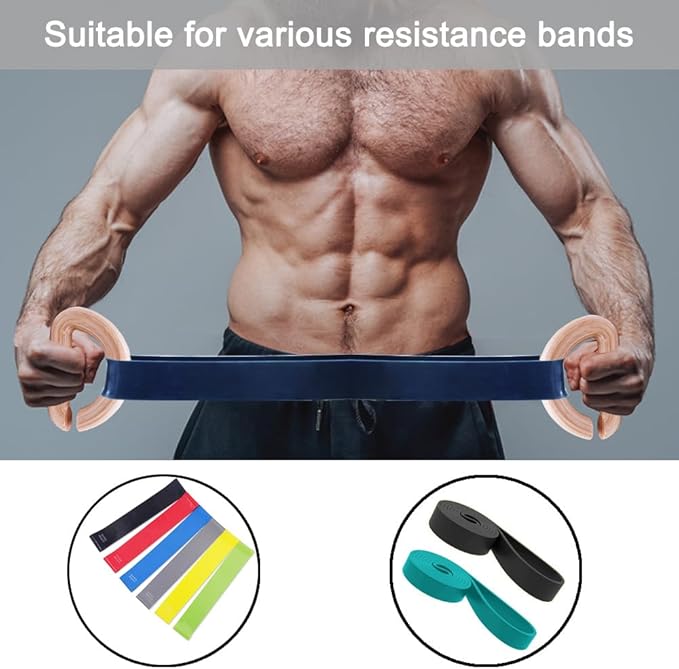 Lights Mountain Wooden Resistance Bands Handles Versatile Exercise Handles with Anti-Slip Grip Tapes for Elastic Band Workouts Home Gym Strength Training and Full-Body Workouts