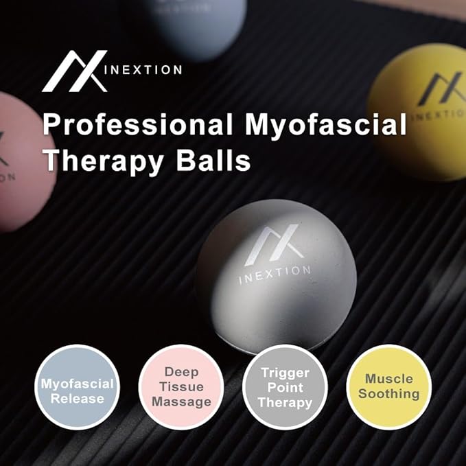 Therapy Massage Balls (2-Pack), High-Density Fascia Balls for Targeted Muscle Relaxation & Daily Recovery - 50D & 65D Hardness Options (Soothing Pink + Dawn Yellow (50D+50D))