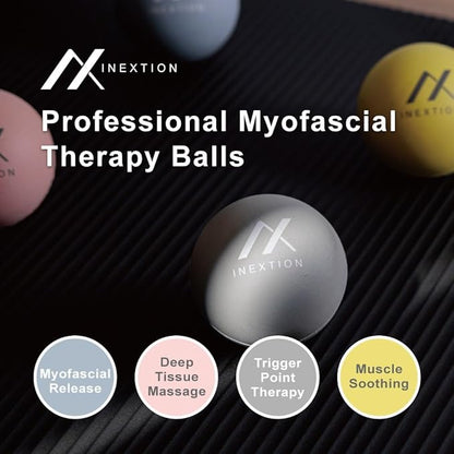 Therapy Massage Balls (2-Pack), High-Density Fascia Balls for Targeted Muscle Relaxation & Daily Recovery - 50D & 65D Hardness Options (Tranquil Blue + Dawn Yellow (65D+50D))