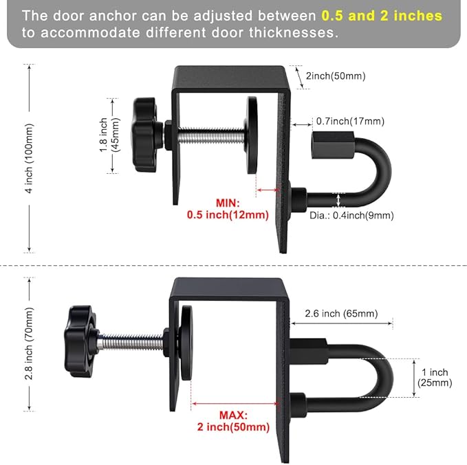 Kipika Door Anchor for Resistance Bands, Heavy Duty Door Anchor Attachment, Workout Door Mount Anchors for Body Weight Straps, Strength Training, Physical Therapy Exercise, Home Gym