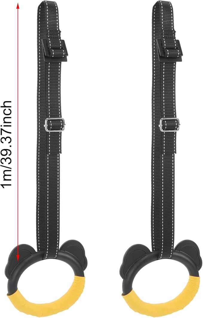 Kids Gymnastic Rings with Adjustable Straps Pull up Olympic Rings for Kid‘s Pull Up Bar Doorway Chin up Bar Strength Training Climbing Dome Outdoor Jungle Gym Hanging Stretching Height Increase