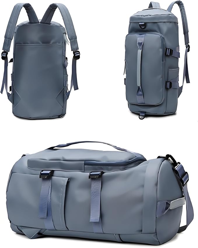 ZUEVI 3 In 1 Backpack Travel Duffle Bag for Men Women with Wet Pocket and Shoe Compartment Waterproof Gym Backpacks for Weekender Sports Training Yoga (Blue)