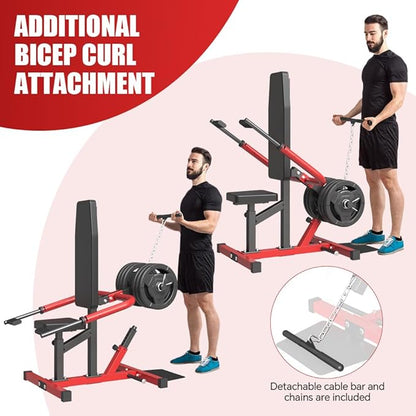 SPART Seated Dip Machine, Plate Loaded Tricep/Bicep Dip Press Machine with Cable Bar & Band Peg for Biceps Chest Training, Upper Body Push Workout, Hold up to 440LBS