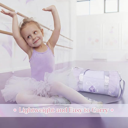 Dance Bag for girls, KUIRAN 8L Dance Duffel Bag with Separate Shoe Compartment Lightweight Water-resistant Sport Bag for Dance, Ballet, Gym, Travel - Purple