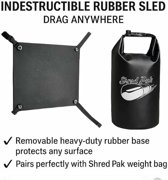 Upgraded ShredPak - Resistance Training System - Weight Sled Harness Weight Bag, Handles - Football Training, Any Surface, Strength Workout for Athletes - Burn 3X The Calories - Gym, Home and, Outdoor