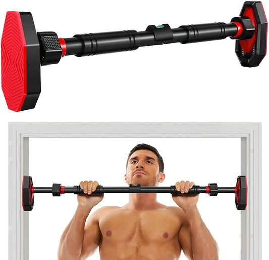 Adjustable Pull up Bar for Doorway 39.37 Inch No Drilling Locking Chin up Bar with Comfortable Grip Home Gym Strength Training Equipment Portable Fitness