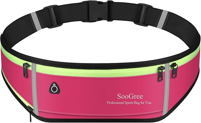 Slim Running Belt Fanny Packs for Women & Men Runners Pouch Waist Pack Phone Holder Large Crossbody Runners Bag Gear Accessories for Running Hiking Traveling Sports Adjustable Strap