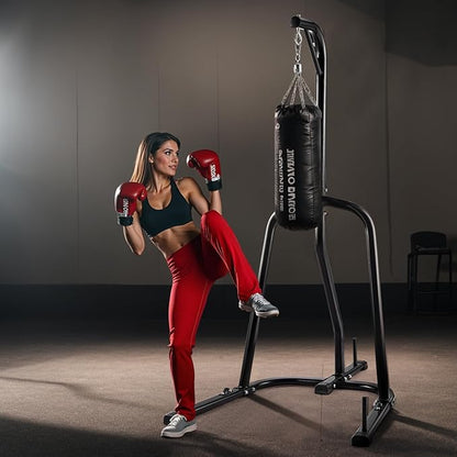 VEVOR 2 in 1 Punching Bag Stand, Steel Heavy Duty Workout Equipment,Freestanding Sandbag Rack,for Home Gym Fitness