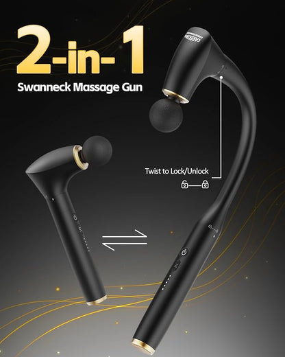 2-in-1 Detachable Percussion Massage Gun with Extension Handle, Back Massager for Pain Relief Deep Tissue Muscle Massager for Arm Shoulder Lower Back Thigh Waist, Gifts for Women , FSA-HSA Eligible