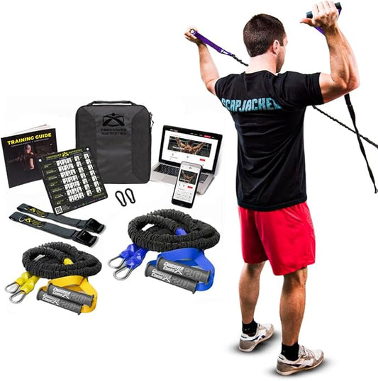 Crossover Symmetry Shoulder System Includes Two Sets of Resistance Bands Attachments Training Guide Exercise Chart Online Workouts for Home Fitness Rehab Rotator Cuff Exercises