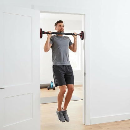 Adjustable Doorway Pull Up Bar for Home Gym - No Drilling Required, Portable Strength Training Bar with Comfortable Grip for Upper Body Workout - Fits Most Door Frames