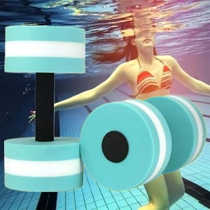 Water Dumbbells, Aquatic Exercise Dumbell, Set of 2 Aerobic Water Exercise Foam Dumbbells Pool Resistance for Men Women Weight Loss Water Sports Fitness Tool