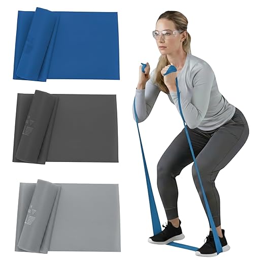 THERABAND Resistance Bands Set, Advanced Kit, Blue, Black, Silver, Latex Elastic Bands for Exercise & Physical Therapy, Strength Training Bands for Upper & Lower Body Fitness