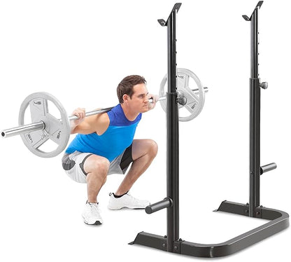 Marcy Olympic Workout Bench for Home Gym Strength Training Equipment with Preacher Curl Pad and Weight Rack Storage, White/Black