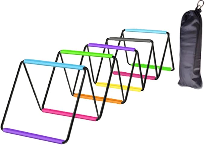 Agility Ladder with Jumping Obstacles, 12 Rung Speed Ladder & 6 Hurdles, Multipurpose Agility Training Equipment for Soccer, Rugby, Footwork Exercise