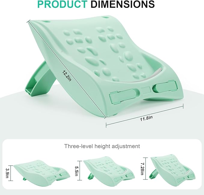 4-in-1 Slant Board & Back Stretcher – Adjustable Calf Stretch Board, Lumbar Pillow, and Foot Rest for Deep Muscle Relief, Post-Workout Recovery, and Injury Prevention